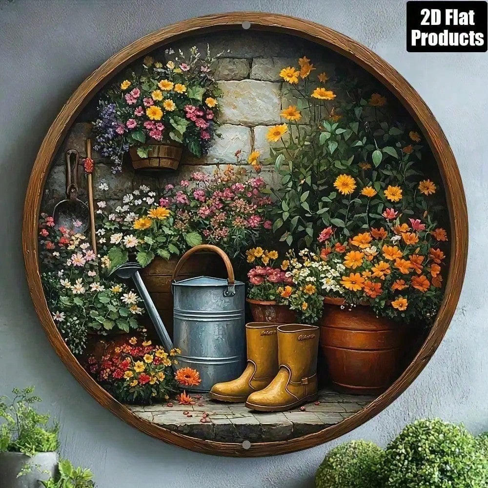 Gardening Tools Vintage - Vintage Farmhouse Metal Wall Art 8x8