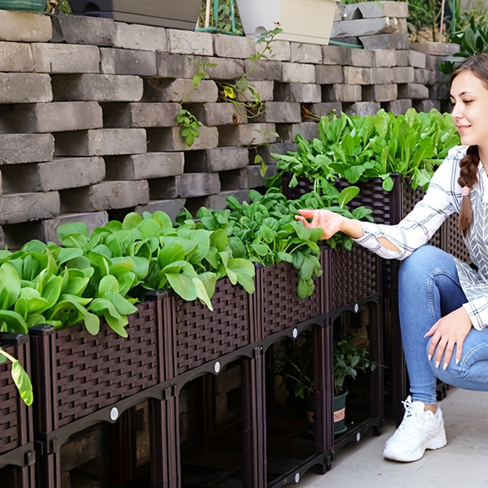 Raised Bed Planter Box - Plastic Raised Garden Bed with Legs