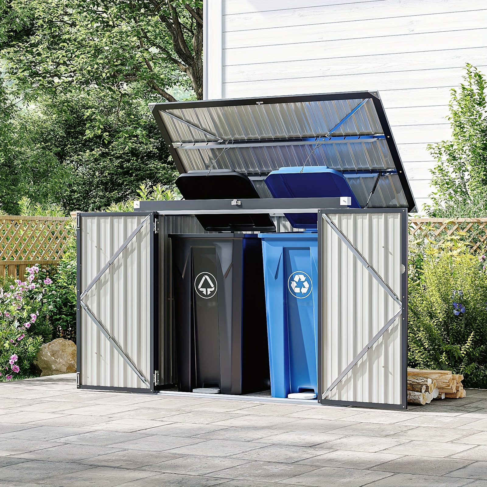 Gardening Tools And Uses - Nordivale Outdoor Trash Can Storage Shed