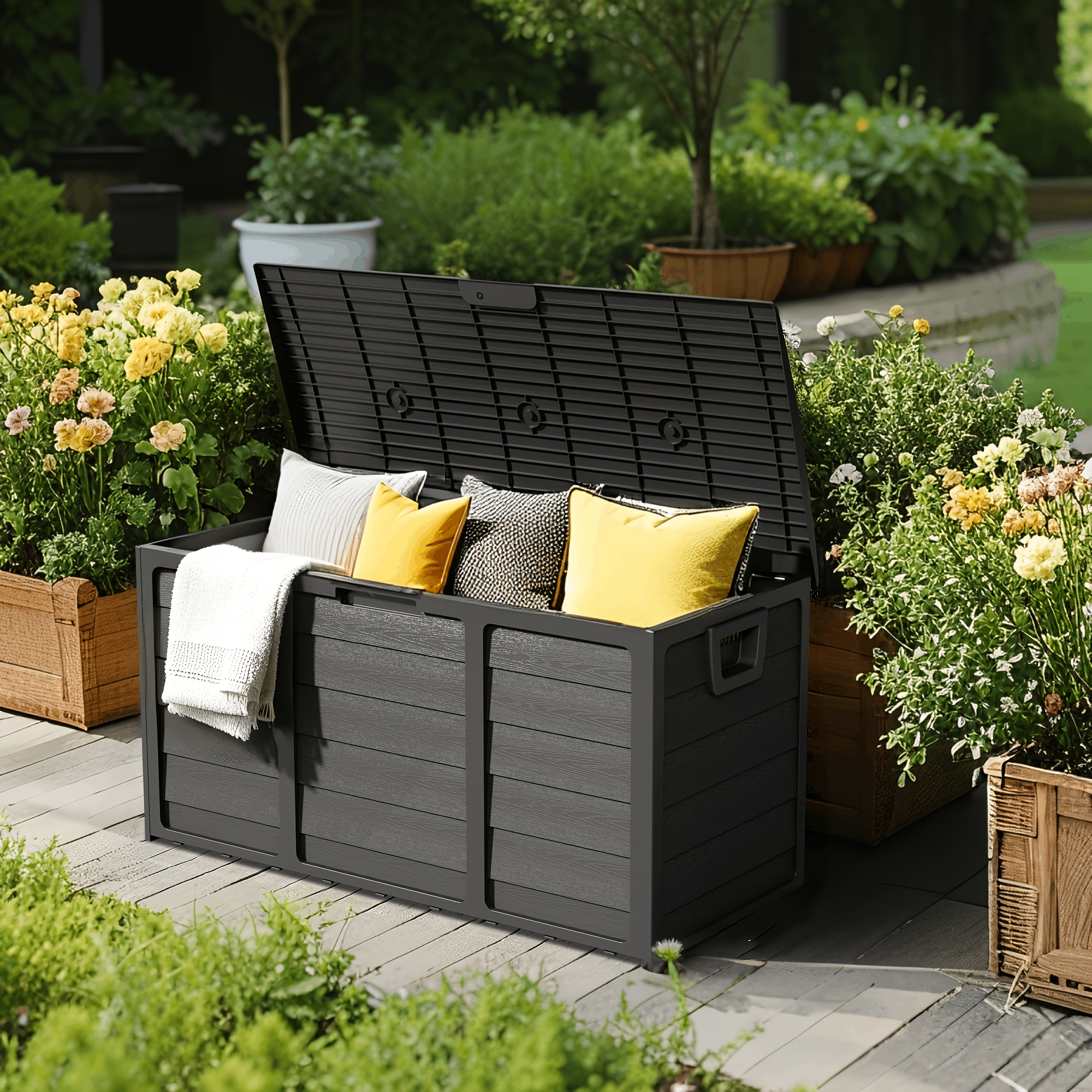 Gardening Tools Uses - Weatherproof Resin Storage, 75 Gallon Weatherproof