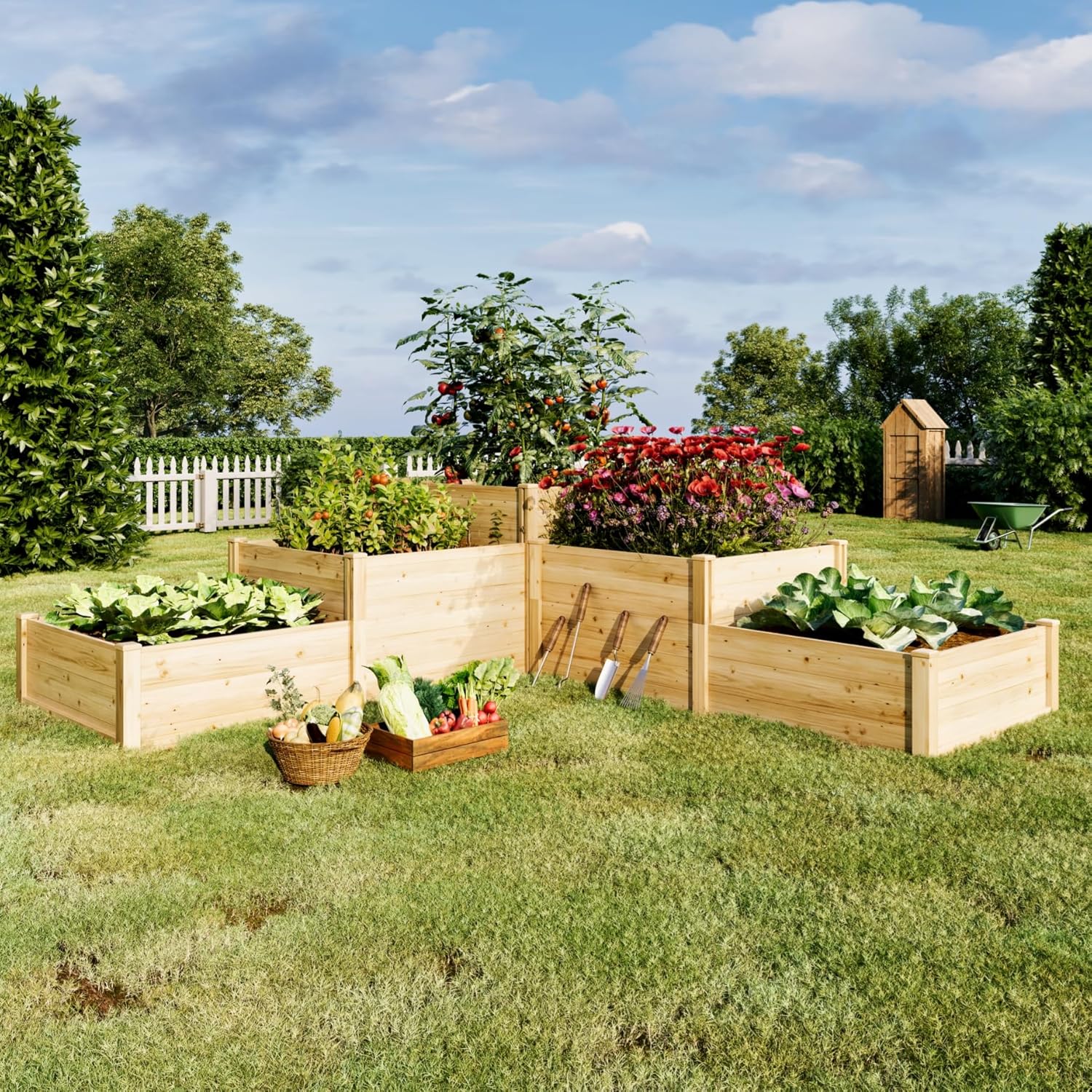 Raised Bed Planter Box - 3 Tier Raised Garden Bed for