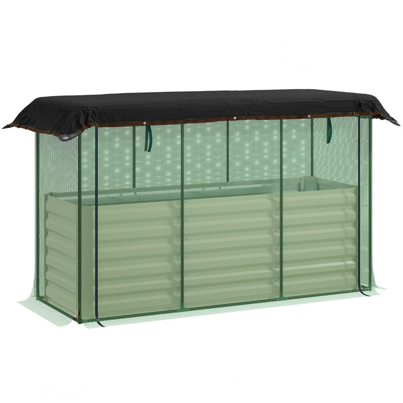 Raised Bed Planter Box - Outsunny Galvanized Steel Planter Box with