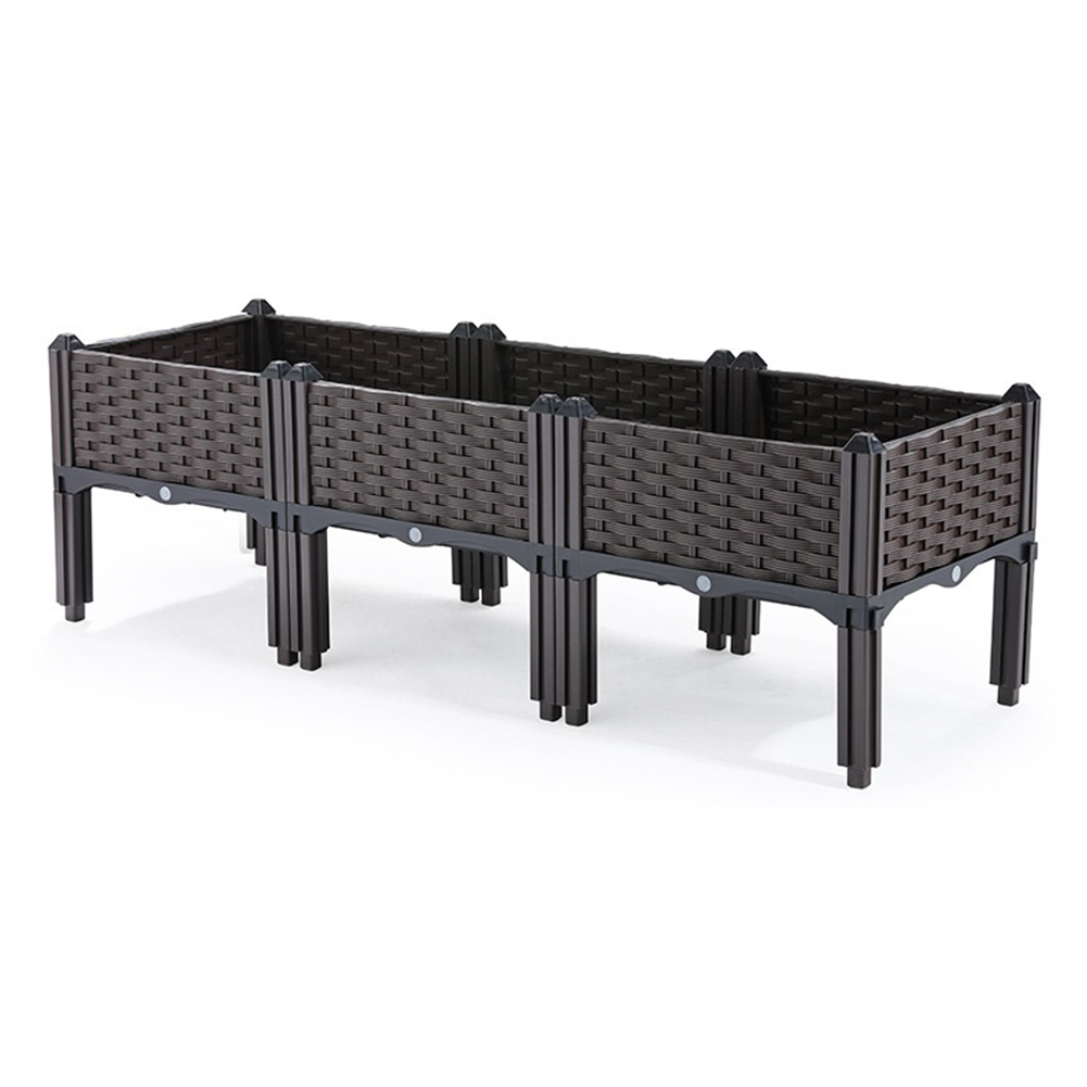 Raised Bed Planter Box - Plastic Raised Garden Bed with Drainage