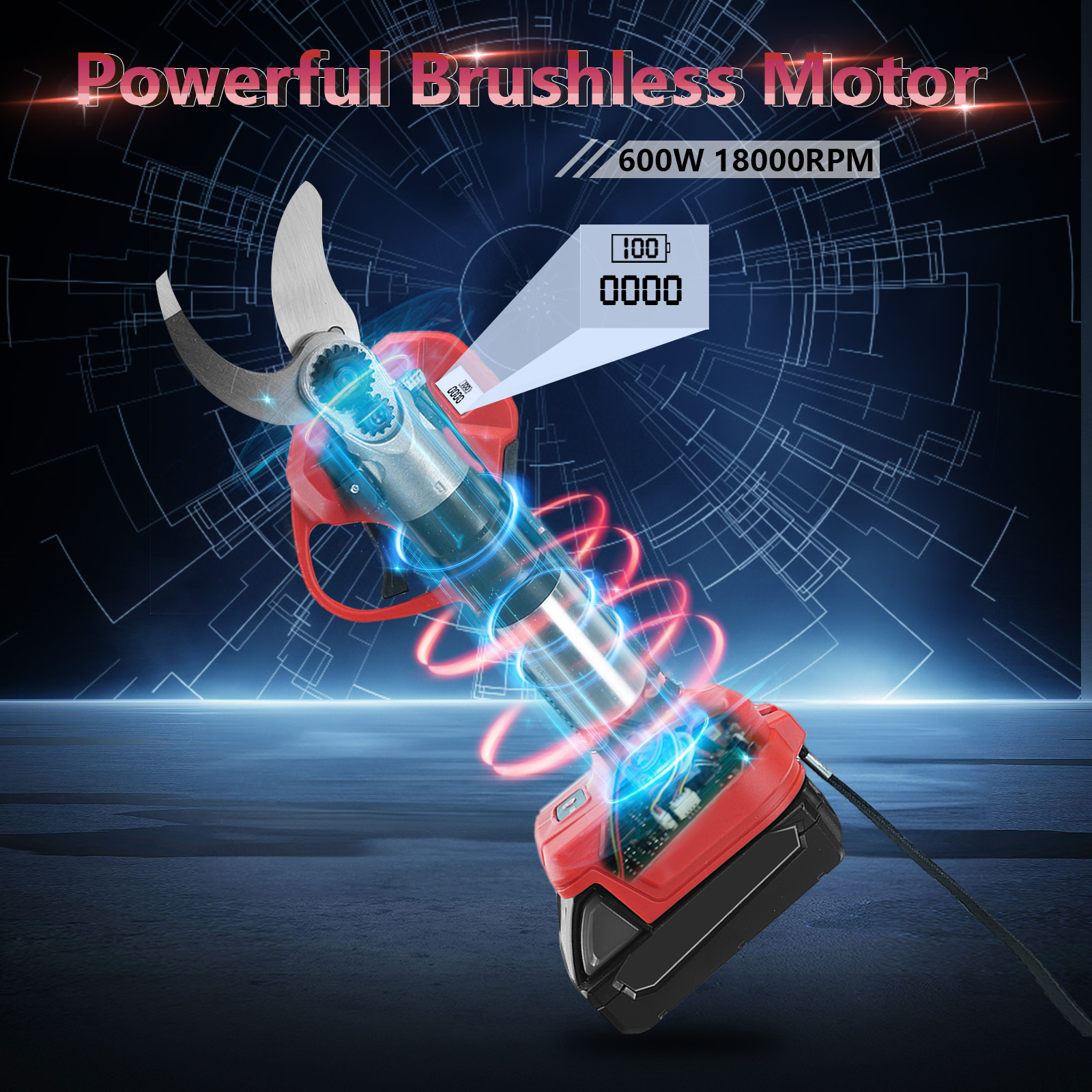 30mm Brushless Electric Prunin - Gardening Tools Spade ulasan dan harga