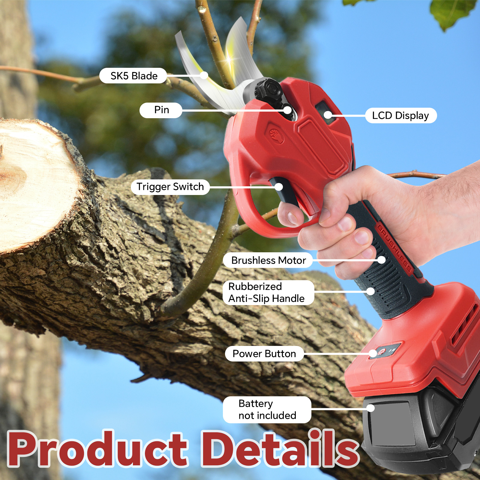 30mm Brushless Electric Prunin - Gardening Tools Spade ulasan dan harga