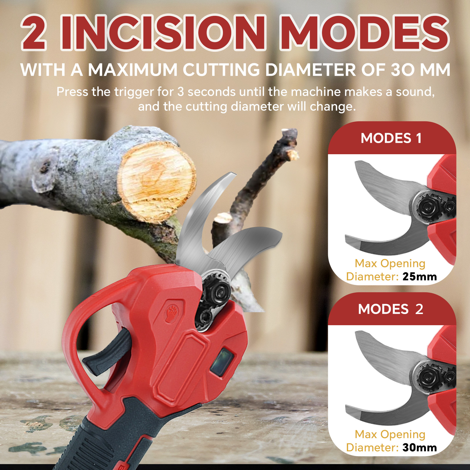 30mm Brushless Electric Prunin - Gardening Tools Spade ulasan dan harga