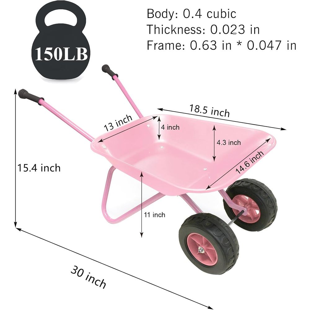 Children's Pink Metal Wheelbar - Gardening Tools Gloves ulasan dan harga