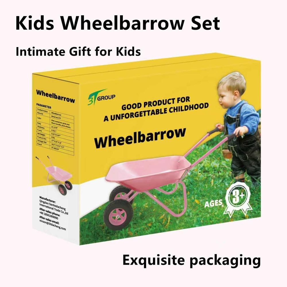 Children's Pink Metal Wheelbar - Gardening Tools Gloves ulasan dan harga