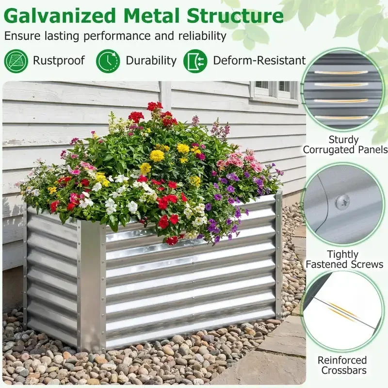 4 x 2 x 2 FT Galvanized Raised - Raised Bed Planter Box ulasan dan harga