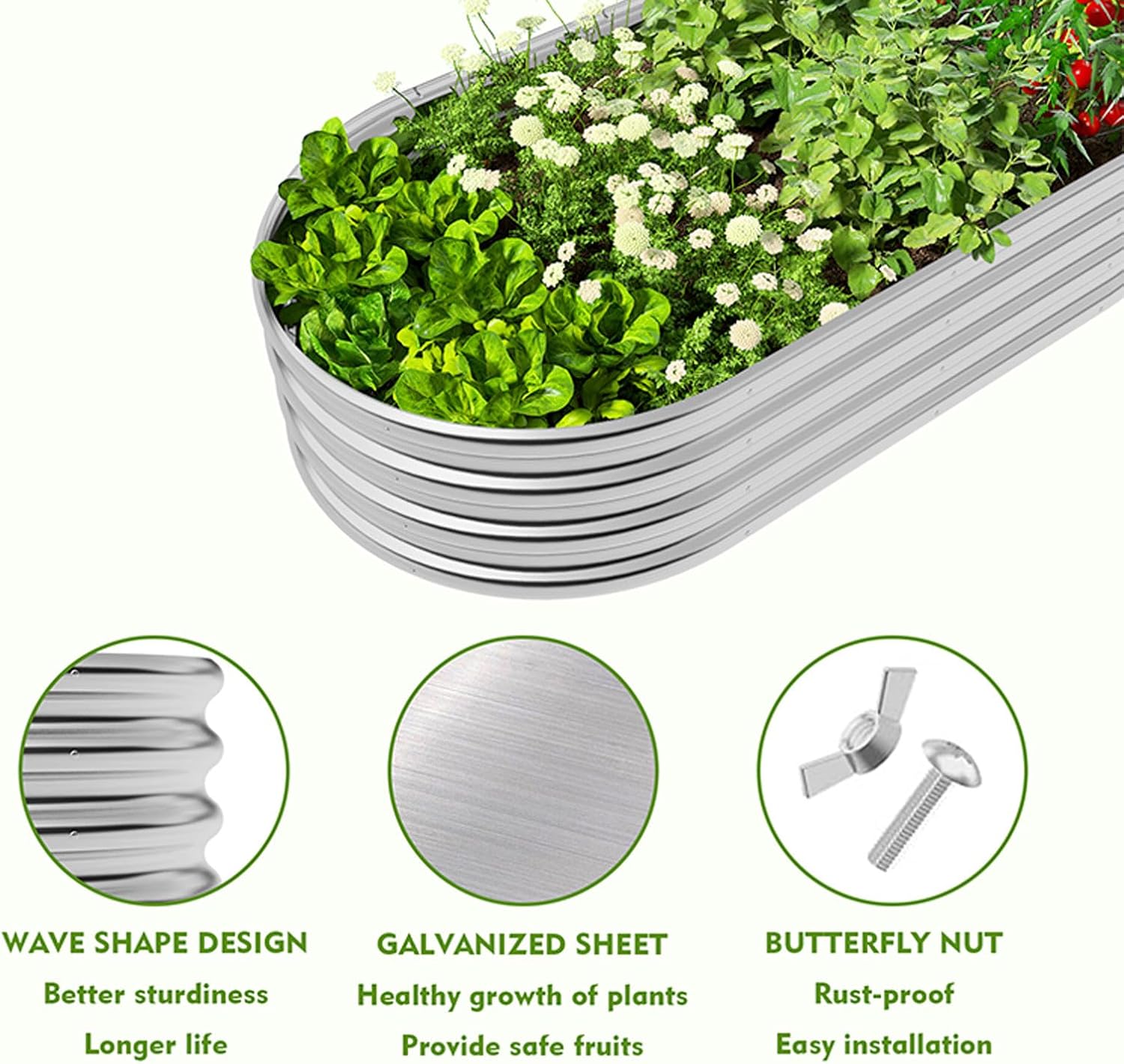 Galvanized Raised Garden Bed S - Raised Bed Planter Box ulasan dan harga