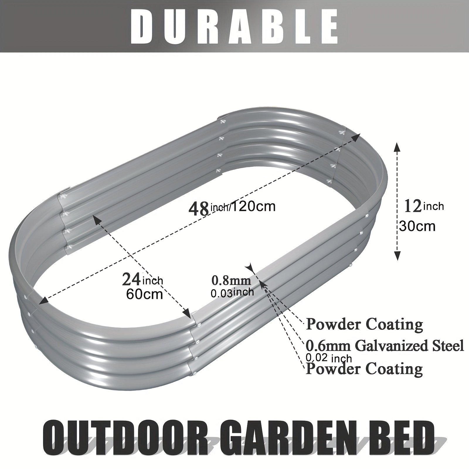 4x2x1FT Galvanized Raised Gard - Raised Bed Planter Box ulasan dan harga