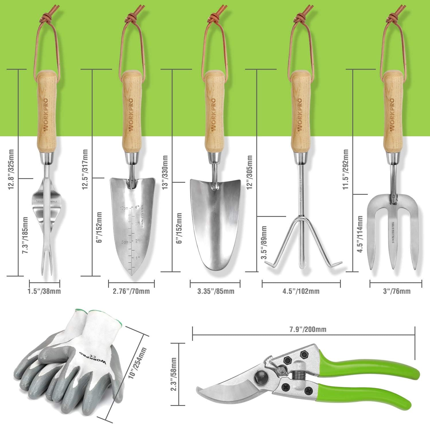 Garden Tools Set, 8 Piece Stai - Gardening Tools Gloves ulasan dan harga