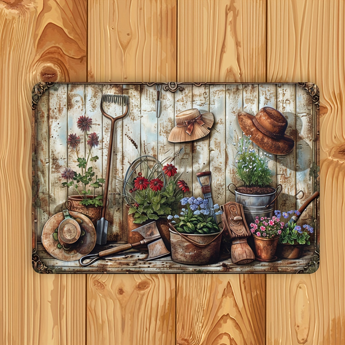 2D Flat, Vintage Floral Metal  - Gardening Tools Vintage ulasan dan harga