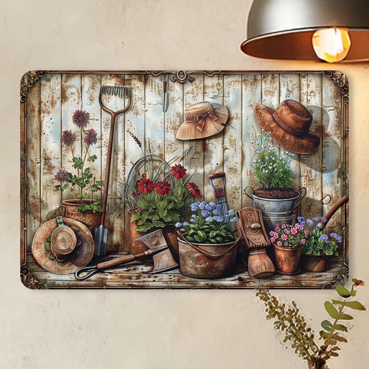 2D Flat, Vintage Floral Metal  - Gardening Tools Vintage ulasan dan harga