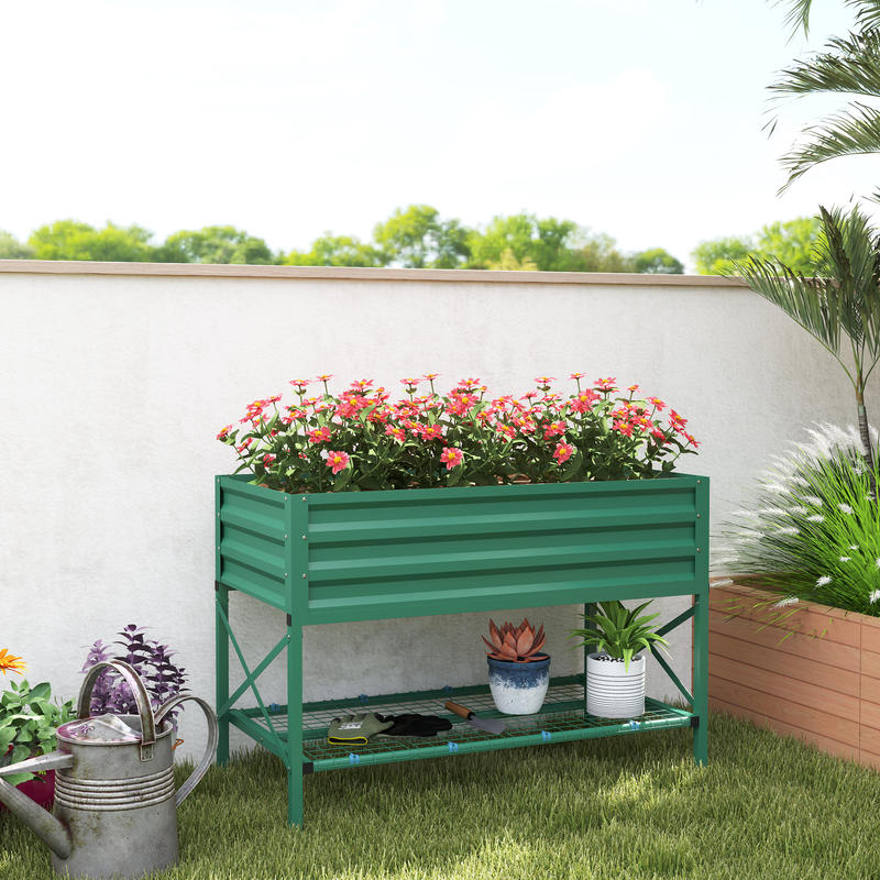 Outsunny Galvanized Raised Gar - Raised Bed Planter Box ulasan dan harga