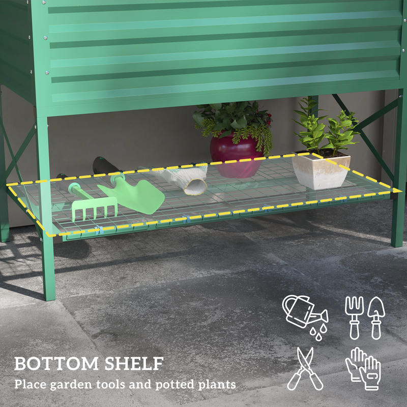 Outsunny Galvanized Raised Gar - Raised Bed Planter Box ulasan dan harga