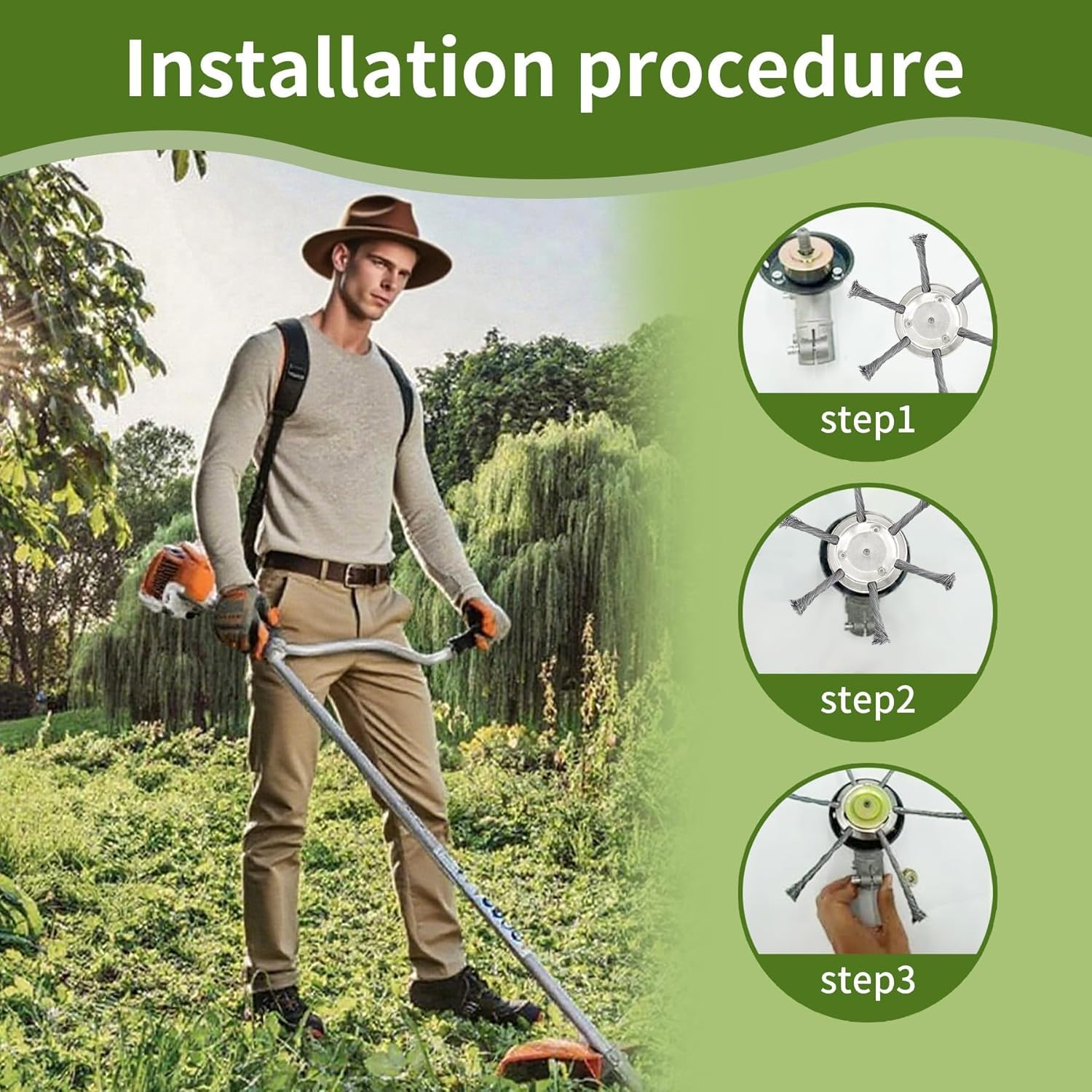 Wear Resistant Weed Brush Head - Gardening Tools To Remove Grass ulasan dan harga