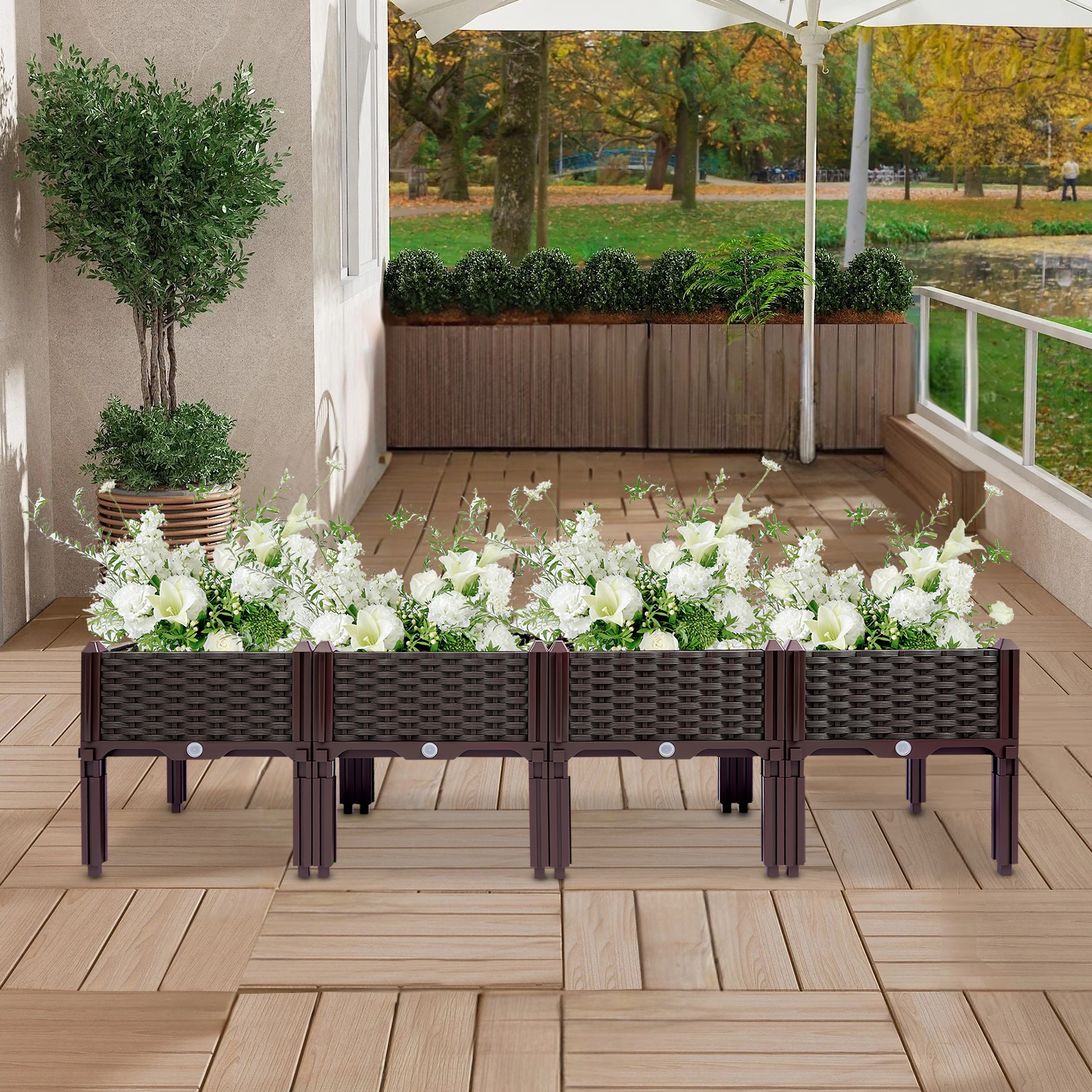 4 Raised Garden Bed with Seali - Raised Bed Planter Box ulasan dan harga