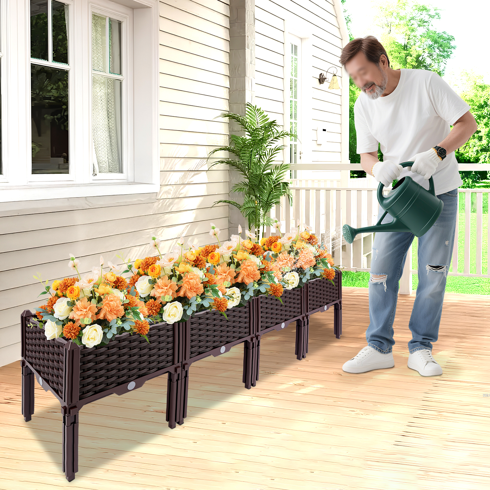 4 Raised Garden Bed with Seali - Raised Bed Planter Box ulasan dan harga