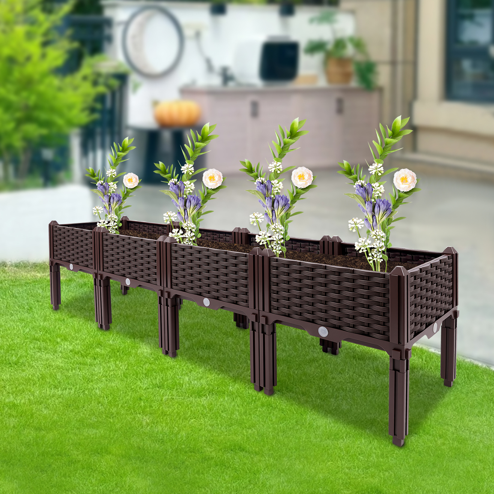 4 Raised Garden Bed with Seali - Raised Bed Planter Box ulasan dan harga