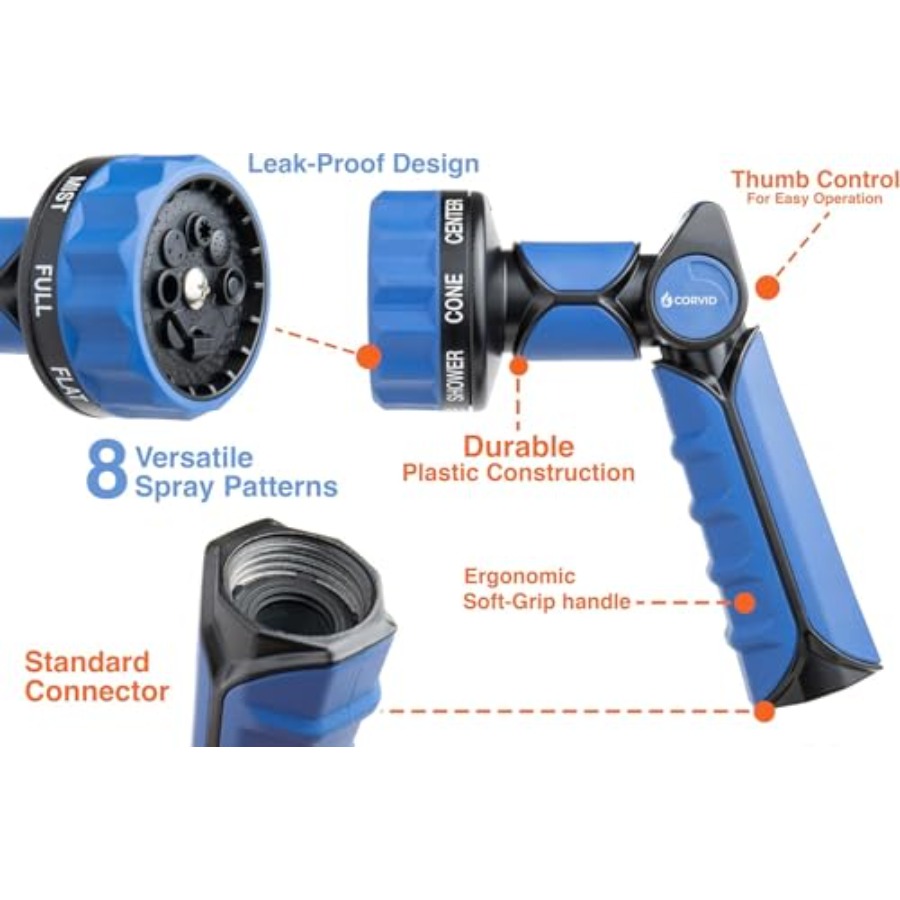 Heavy Duty 8-Pattern Garden Ho - Garden Hose Nozzle ulasan dan harga