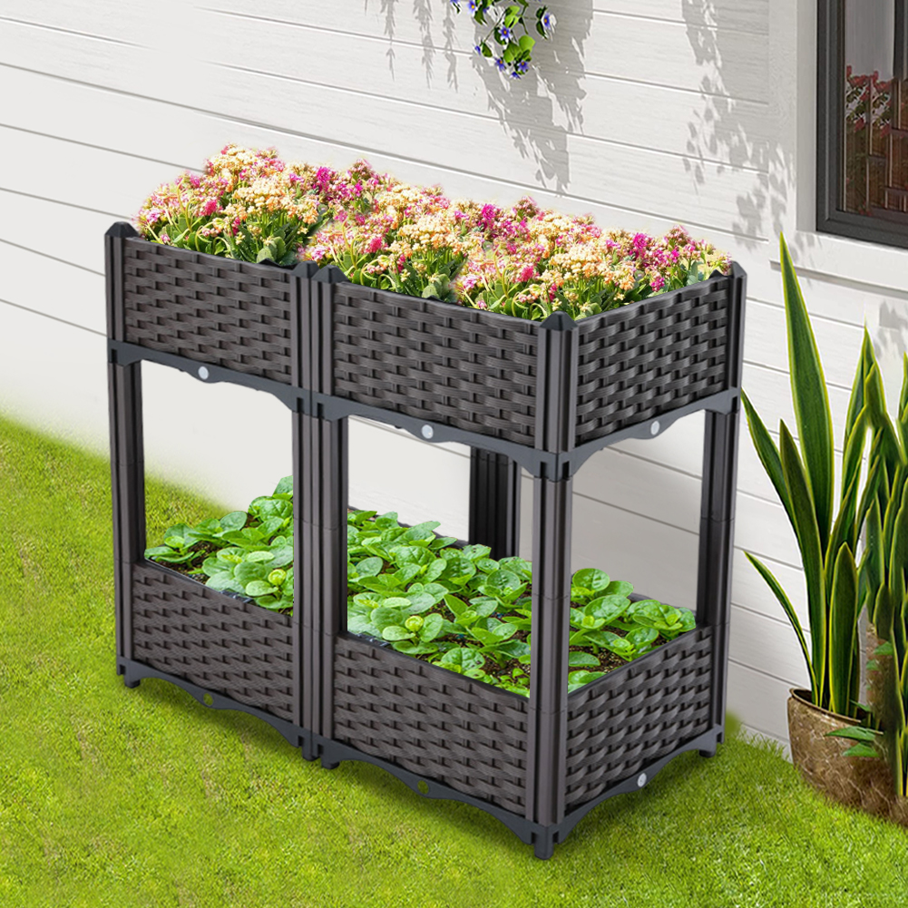 2 Tier Balcony Vegetable Pot w - Raised Bed Planter Box ulasan dan harga