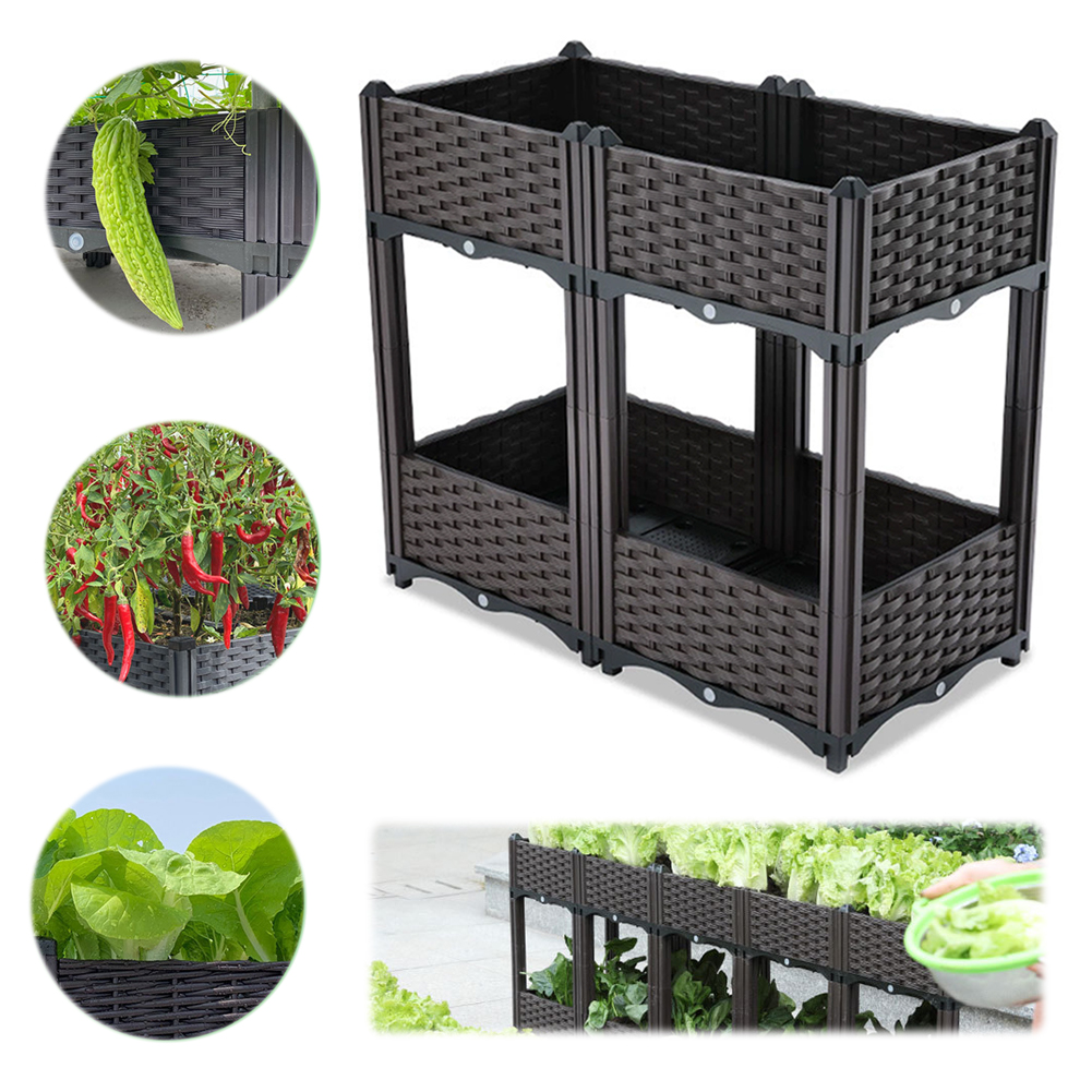 2 Tier Balcony Vegetable Pot w - Raised Bed Planter Box ulasan dan harga