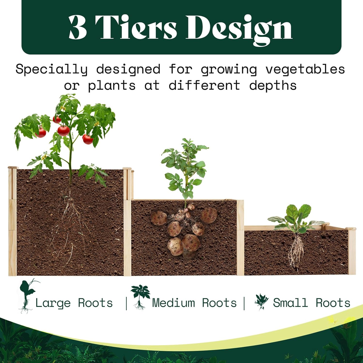 3 Tier Raised Garden Bed for O - Raised Bed Planter Box ulasan dan harga