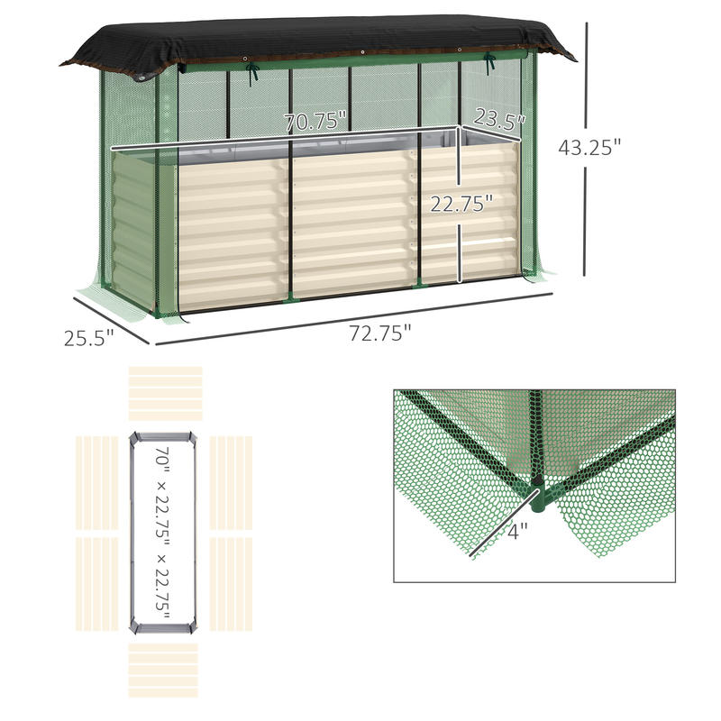 Outsunny Galvanized Steel Plan - Raised Bed Planter Box ulasan dan harga