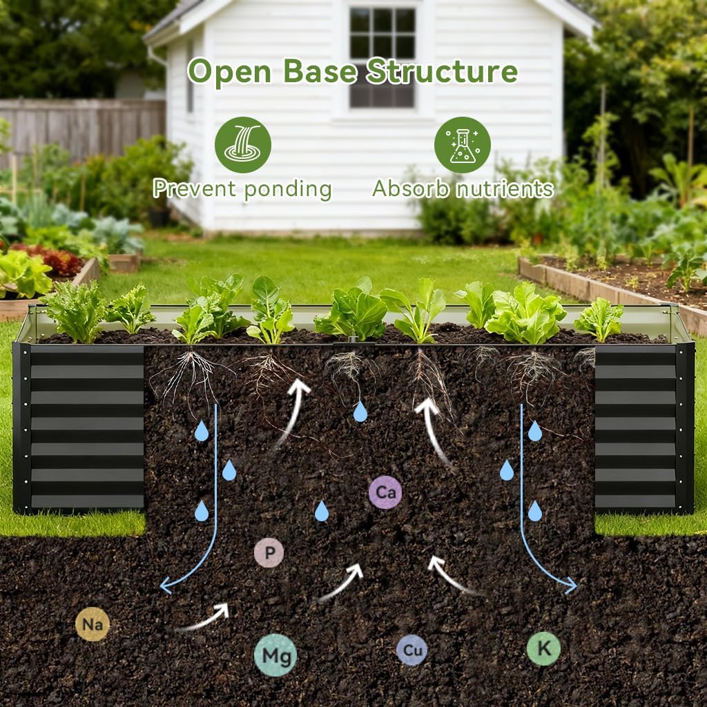 Raised Garden Bed 8x4x2ft Galv - Gardening Tools Gloves ulasan dan harga