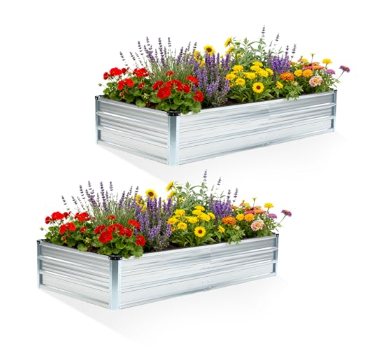 Metal Raised Garden Bed 2pcs S - Raised Bed Planter Box ulasan dan harga