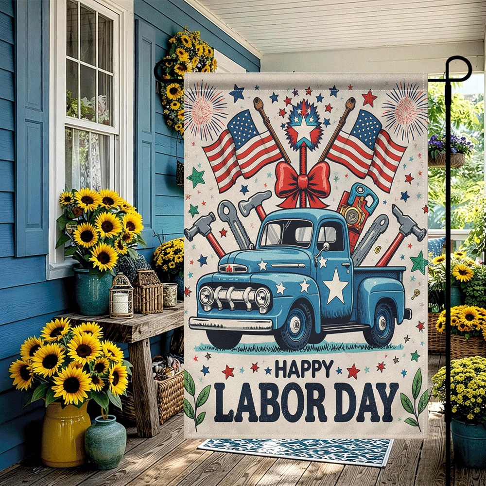 1PC Happy Labor Day Garden Fla - Gardening Tools Vintage ulasan dan harga