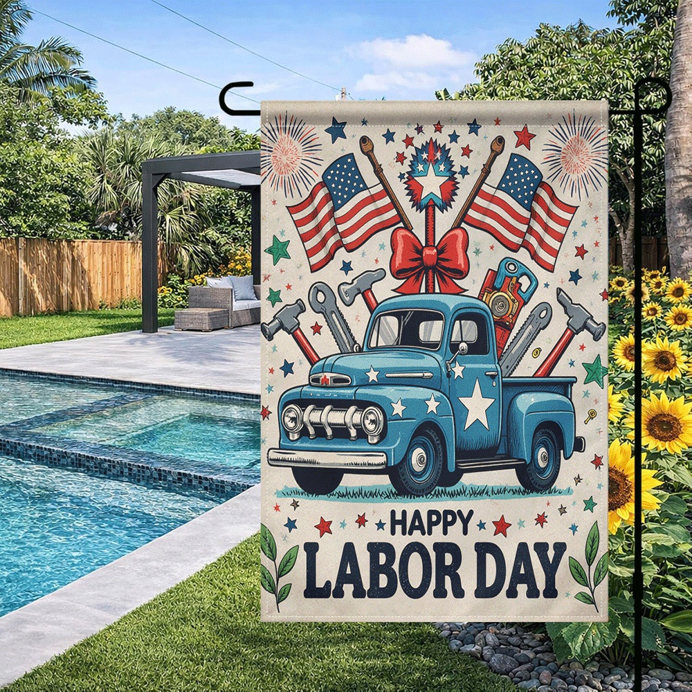 1PC Happy Labor Day Garden Fla - Gardening Tools Vintage ulasan dan harga