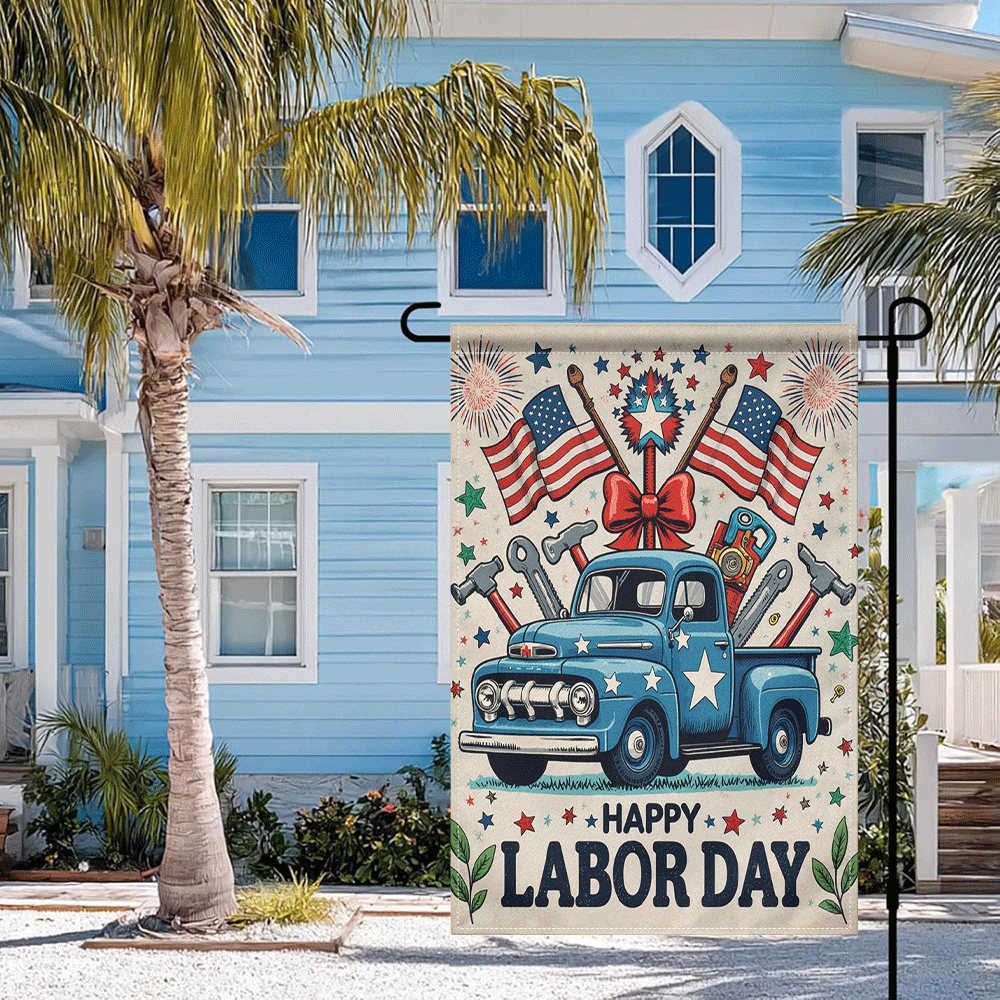 1PC Happy Labor Day Garden Fla - Gardening Tools Vintage ulasan dan harga