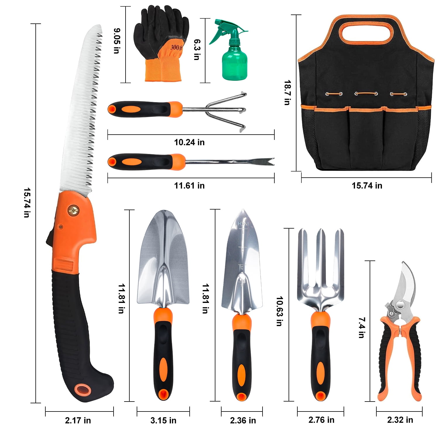 Garden Tool Set, 10Pcs Stainle - Gardening Tools Gloves ulasan dan harga