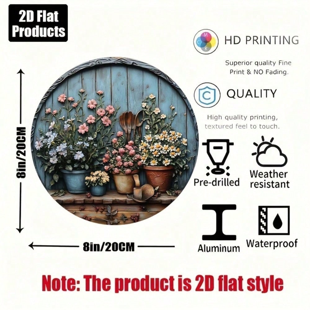 Vintage Round Wall Art, Rustic - Gardening Tools Vintage ulasan dan harga