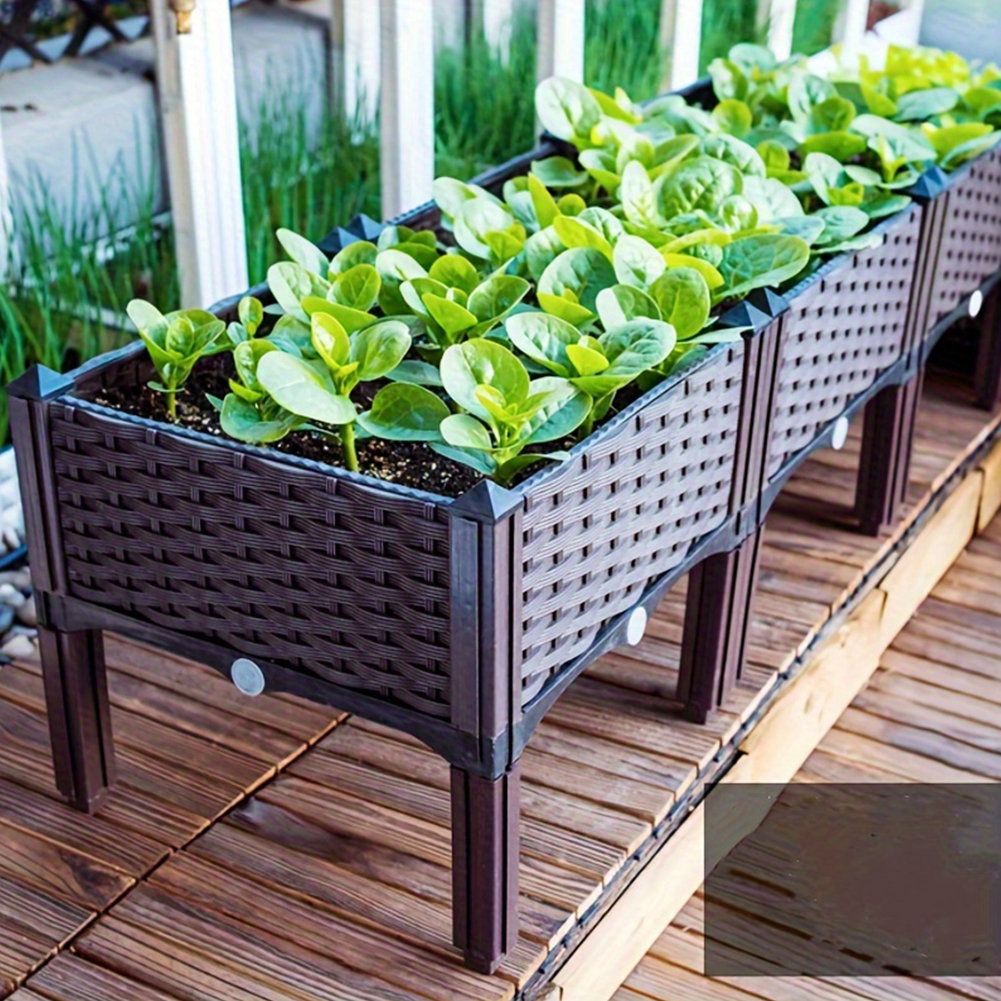 Plastic Large Flower Pot Box w - Raised Bed Planter Box ulasan dan harga